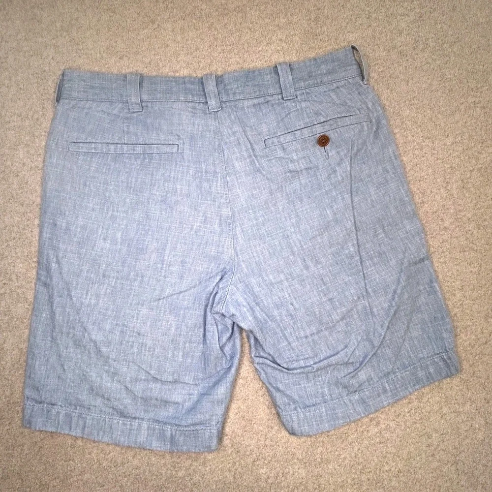 J.Crew‎ Stanton Shorts Mens 30 Light Blue Linen Cotton Blend 9 Inch Inseam